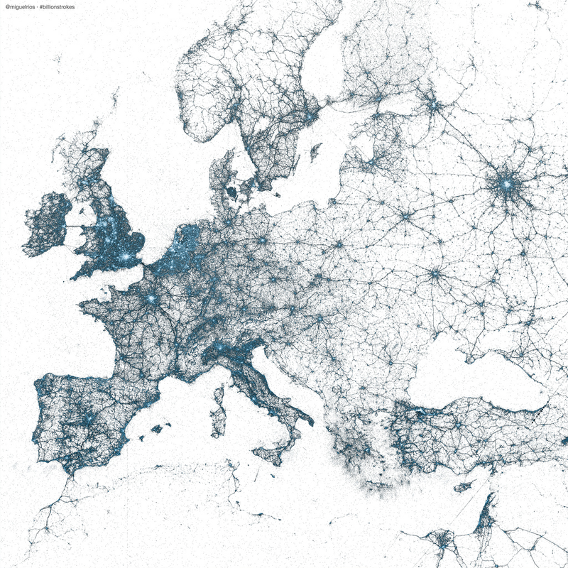 Illustration for article titled These Awesome Maps Show Off All the World's Geo-Tagged Tweets